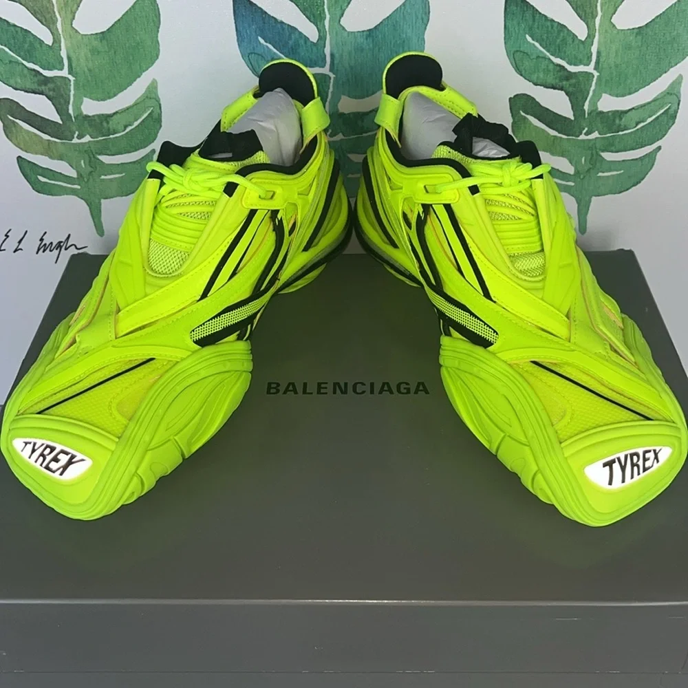 Balenciaga Tyrex Sneakers in Neon Yellow and Black - Picture 6 of 15